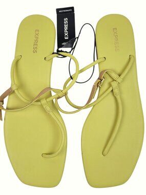 Express Strappy Sandals Women's 10 Chartreuse Yellow Green Casual Padded Insole
